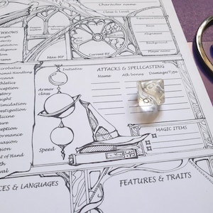 Dnd 5e Wizard Character Sheet / Printable Fillable PDF / Dungeon and ...
