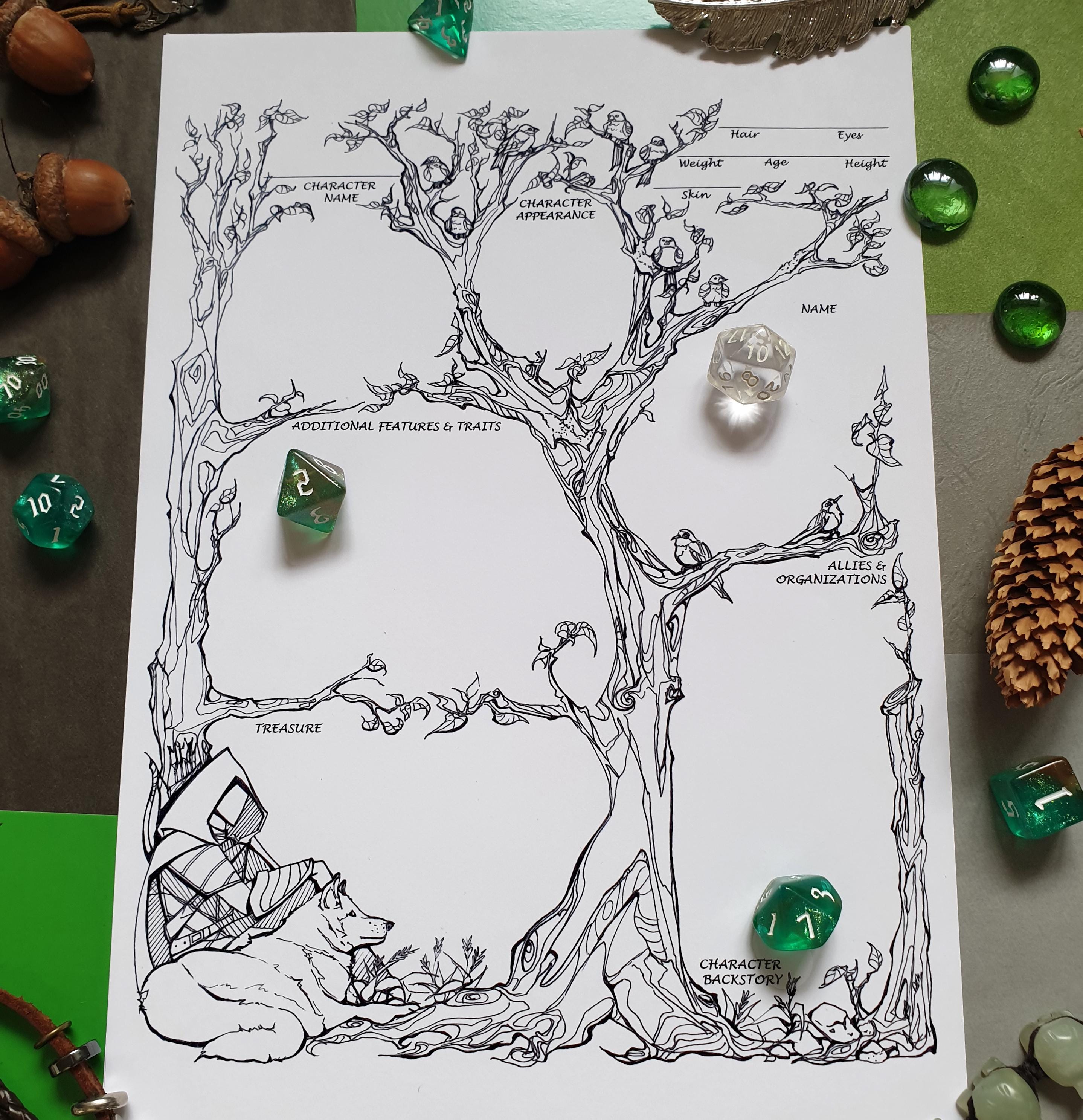 Dnd 5e Ranger Character Sheet / Printable Fillable PDF / Dungeon and ...