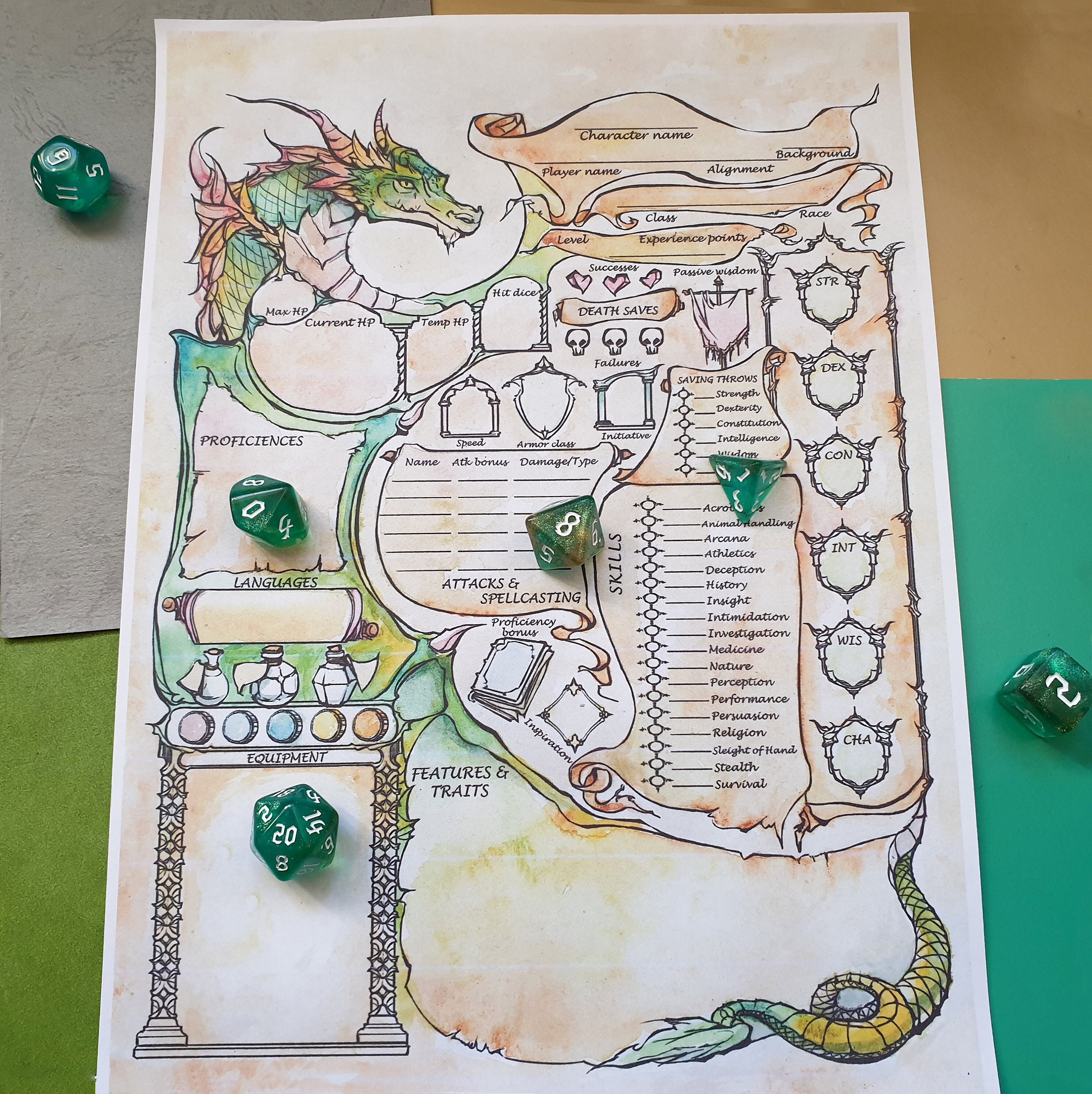 Dnd 5e Dragon Character Sheet Fillable PDF Digital Download Dungeon Dnd 5e Dragon Character Sheet Fillable PDF Digital Download Dungeon