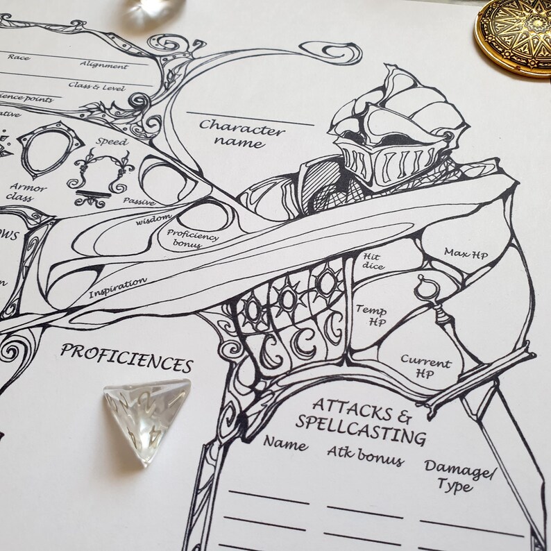 Dnd 5e Paladin Character Sheet Printable Fillable PDF Dungeon And Dnd 5e Paladin Character Sheet Printable Fillable PDF Dungeon And
