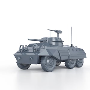 WWII US M8 Greyhound Armored Car - 1/100 15mm 1/87 Ho 1/72 20mm 1/56 28mm 1/48 1/35 scale miniatures figures model wargame
