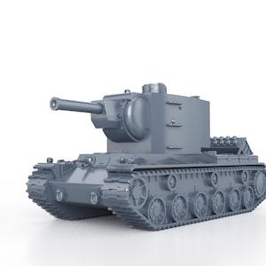 Puede incluir: Un modelo gris de un tanque con un cañón grande y orugas. El tanque está sobre un fondo blanco.