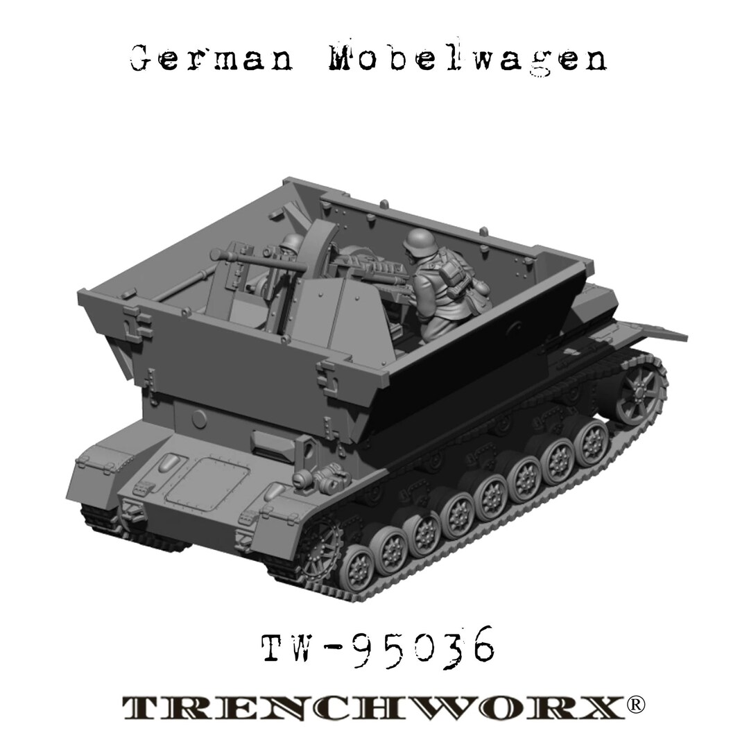 GERMAN Flak Panzer IV Mobelwagen Wwii Tank 28mm 1/56 Scale Wargame Bolt ...