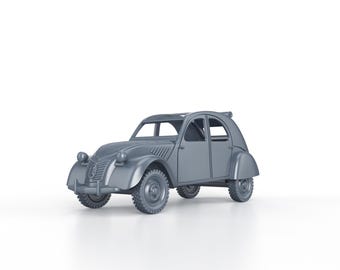 ATLAS TINTIN CAR # 33 Crashed 2CV - the Castafiore Emerald Herge