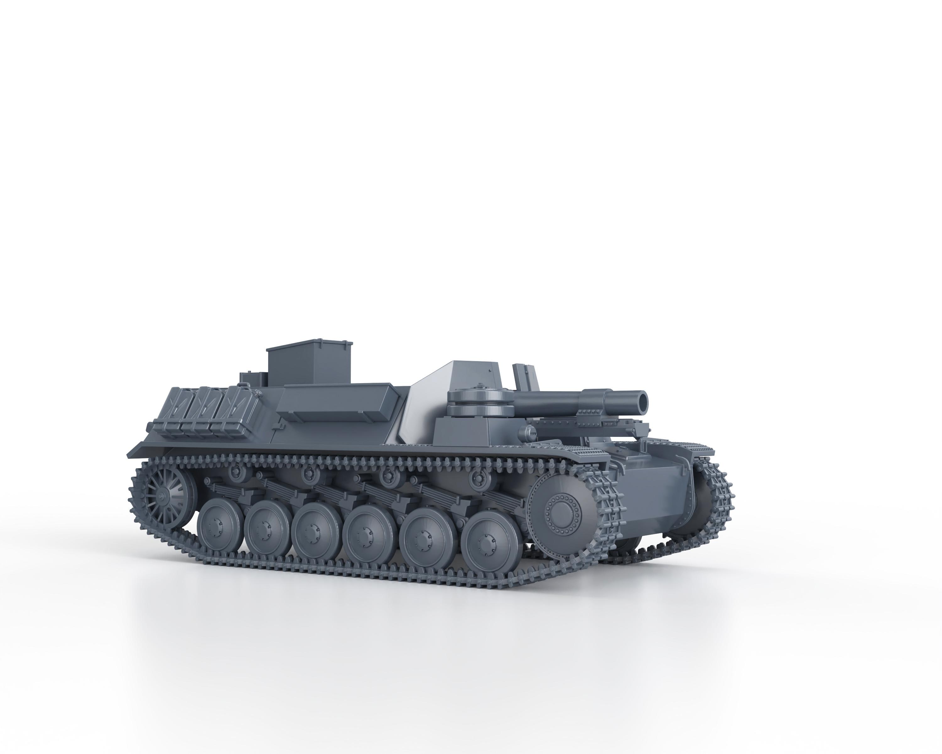 WWII GERMAN - SiG 33 15cm auf Panzer II Sturmpanzer - 1/100 15mm 1/87 Ho 1/72 20mm 1/56 28mm miniatures figures model wargame