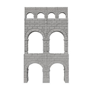 Peut inclure: Une arche en pierre grise avec trois niveaux d'arches. Les arches sont toutes ouvertes et la maçonnerie est détaillée.