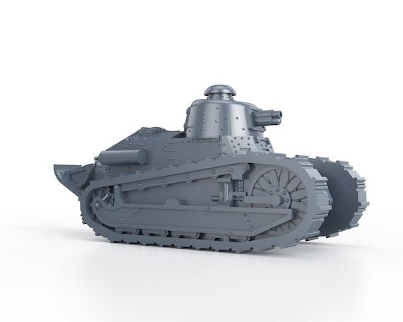 第二次世界大戦フランス軍 ルノー FT-17 軽戦車 37mm砲搭載 1/100 15mm