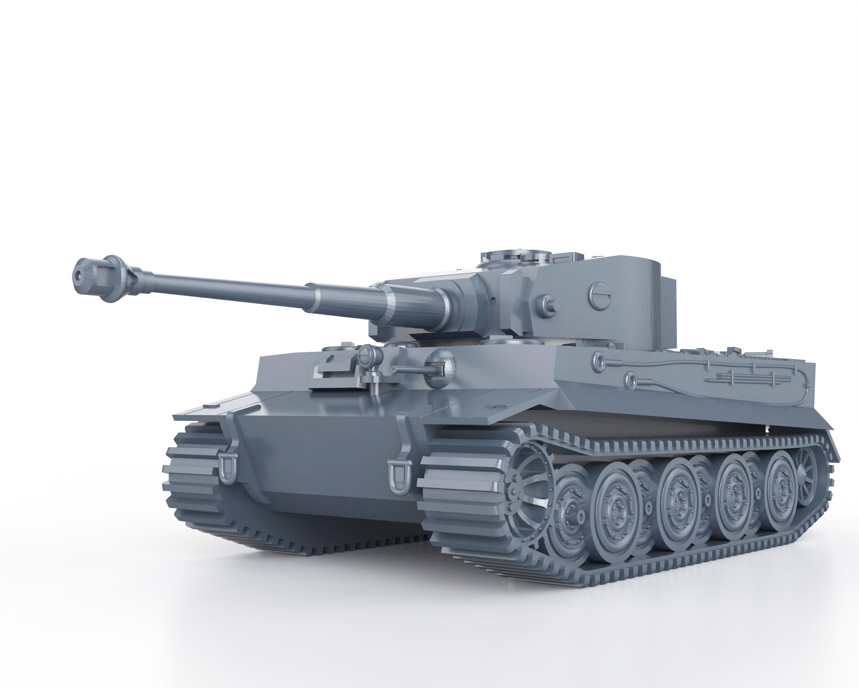 Modello Carro Armato Tiger I Ausf. E 1:87 Con Cannone 105mm - Stampato In 3D PLA+