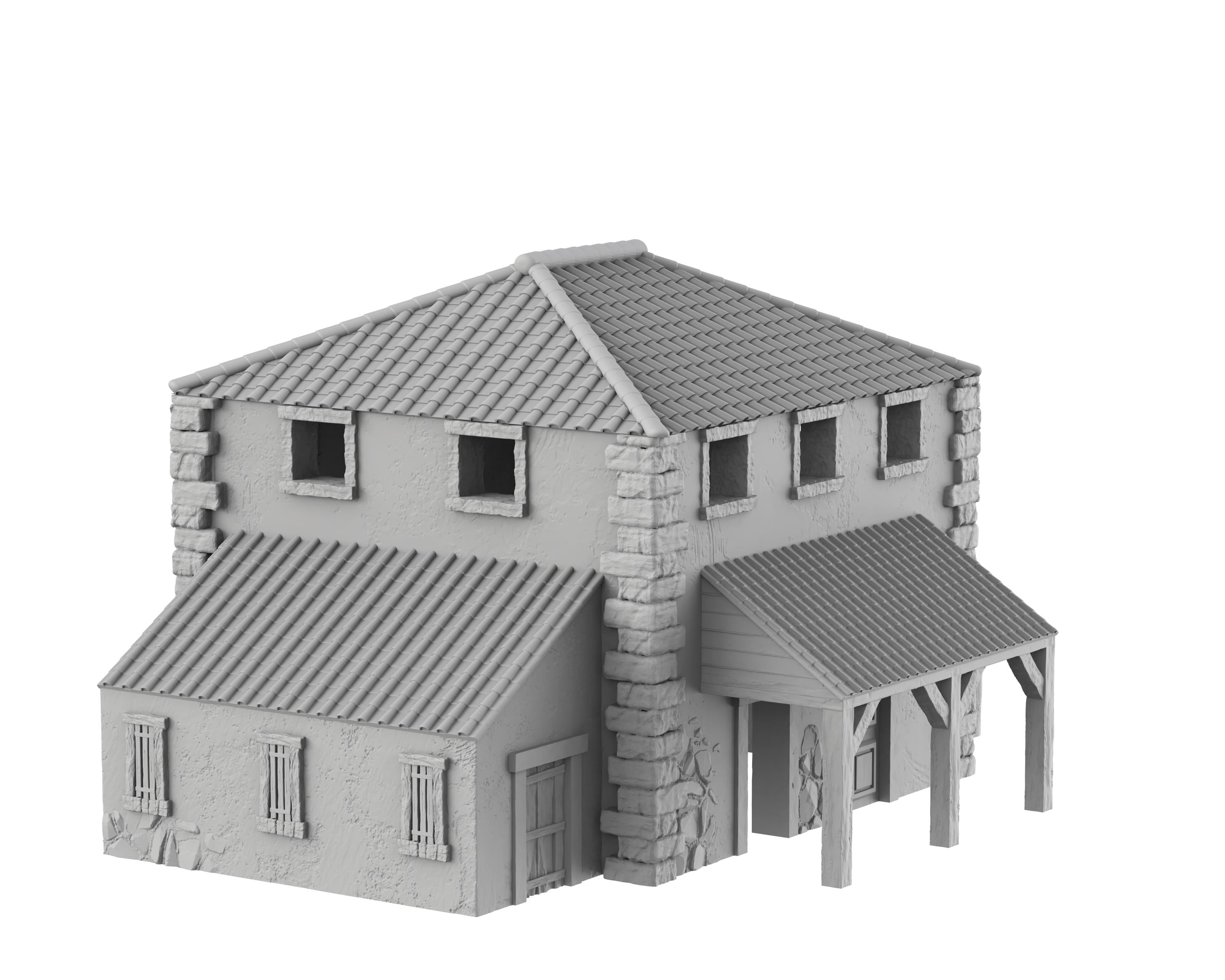 Décor Terrain Wargame Bains Publics LEICHHEIM - Échelle 28-32mm 1/56 - Impression 3D PLA - Neuf