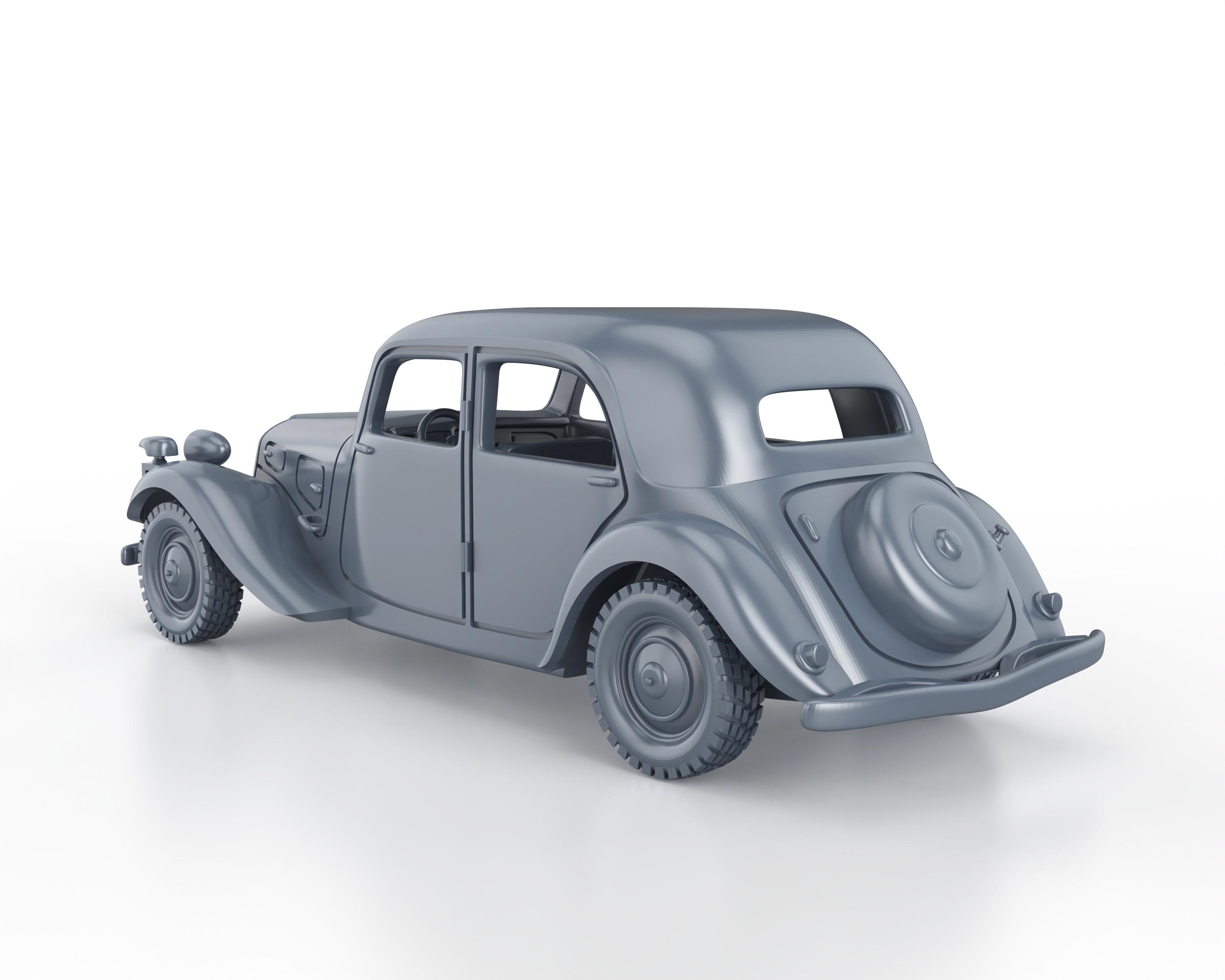 WWII French Citroen Traction Avant CV 11 Hollow 1/100 15mm 1/87 Ho
