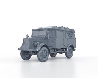 SECONDA GUERRA MONDIALE TEDESCA - Mercedes Benz L1500A (Kfz 70) (solido) - 1/100 15mm 1/87 Ho 1/72 20mm 1/56 28mm miniature figure modello wargame