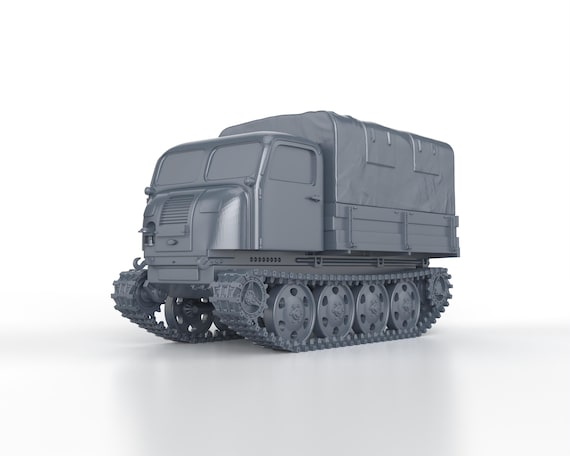 Figurine 3D Imprimée WWII German RSO Raupenschlepper Ost Bâché - Échelles 1/56 à 1/100 - Neuf