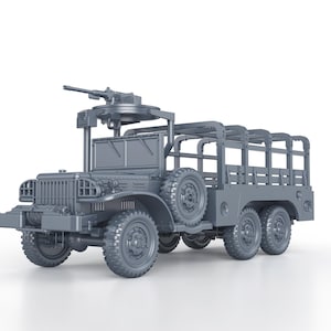 WWII US Dodge WC63 with MG - 1/100 15mm 1/87 Ho 1/72 20mm 1/56 28mm 1/48 1/35 scale miniatures figures model wargame