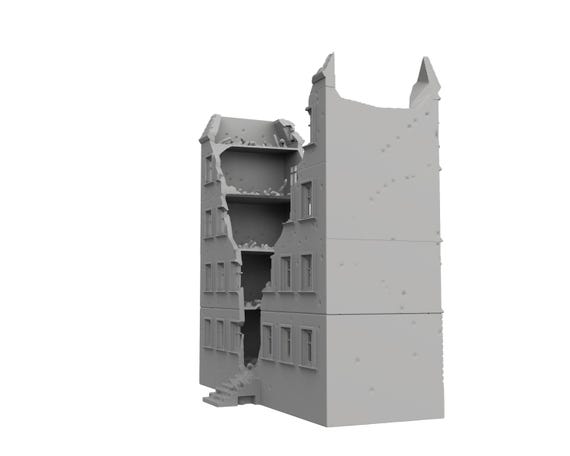 Décor 3D Berlin Grand Immeuble 02 - Wargame Zone - Terrain Bolt Action WWII