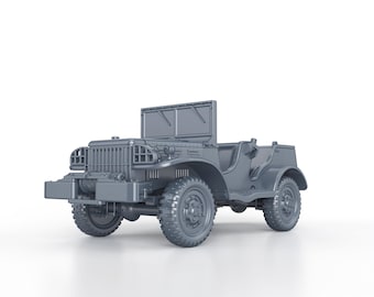 Figurine 3D Imprimée Dodge WC 51 Avec Mortier - 1/56 1/72 1/87 1/100 (Wargame)