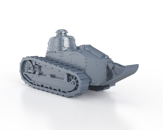 WWII French Renault FT-17 Light Tank With 37mm Gun 1/100 15mm 1/87