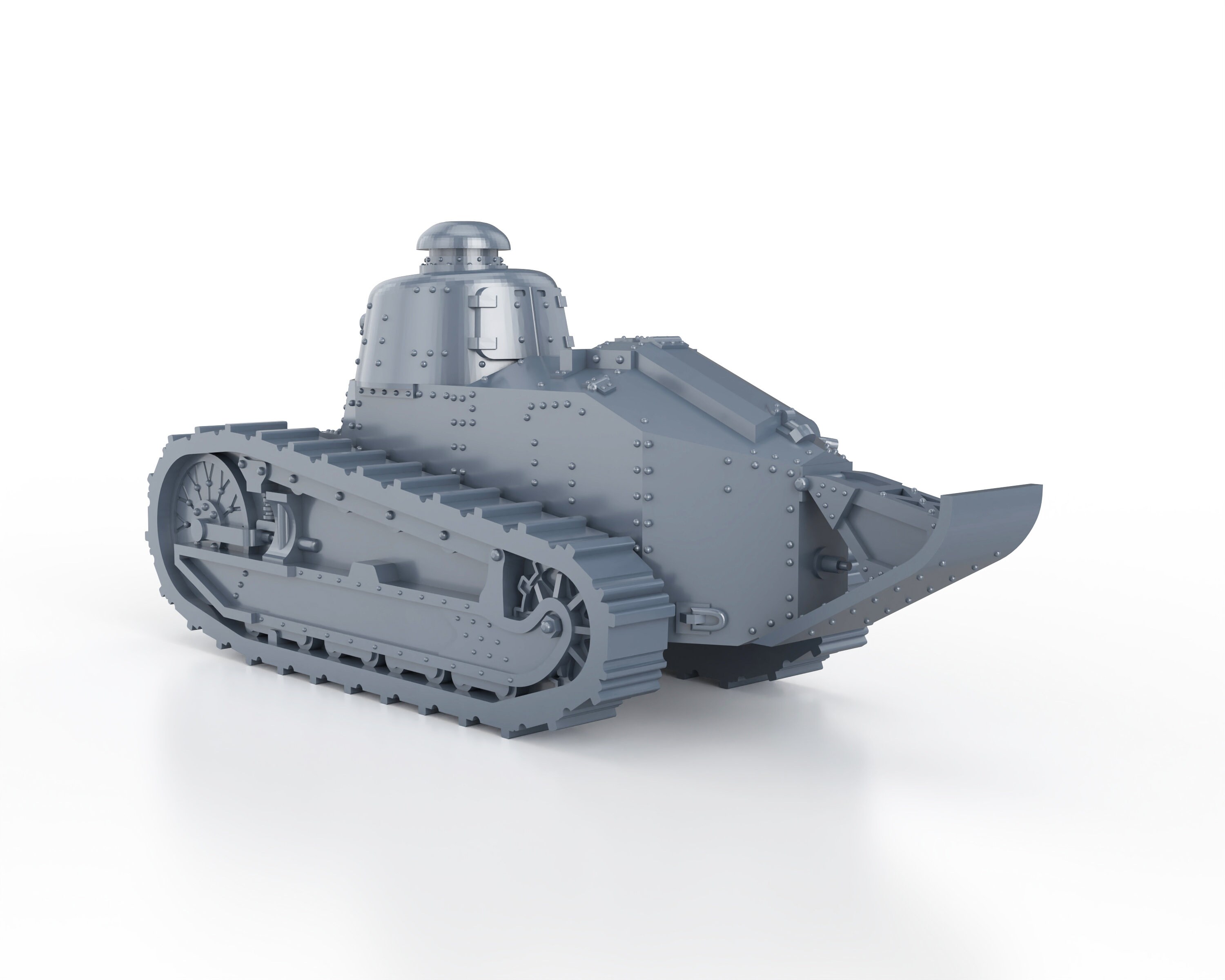 第二次世界大戦フランス軍 ルノー FT-17 軽戦車 37mm砲搭載 1/100 15mm