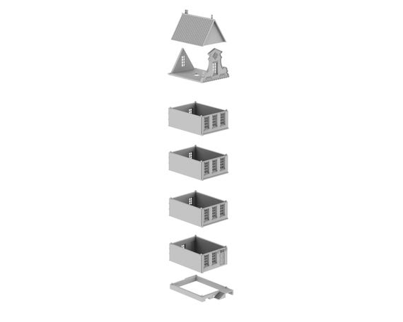 DUTCH TOWNHOUSE DETROIT BIG BLOCK - Décors 3D Wargame Bolt Action WWII (Wargame Zone)