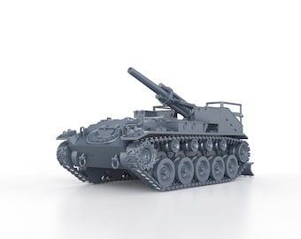 WWII US M41 155mm GMC (firing) - 1/100 15mm 1/87 Ho 1/72 20mm 1/56 28mm 1/48 1/35 scale miniatures figures model wargame