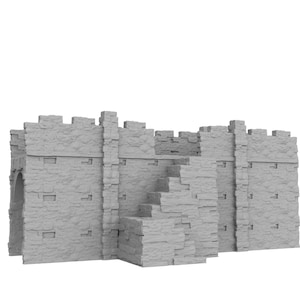 Anglo Saxon Early English Village - STAIRS WALL - Wargame Terrain Decor Saga Pillage Ravenfeast 1066 Dark Age 1/56 28mm 3D Wargaming DND