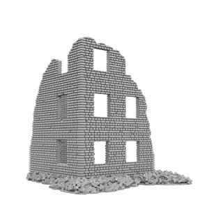 Stalingrad Ruined Building 02 East Front - WWIIedRu wwii wargame bolt action chain of command terrain 3d printed Flames of War