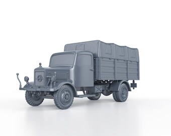 SECONDA GUERRA MONDIALE TEDESCA - Mercedes Benz L3000 (telo solido) - 1/100 15mm 1/87 Ho 1/72 20mm 1/56 28mm miniature modello wargame