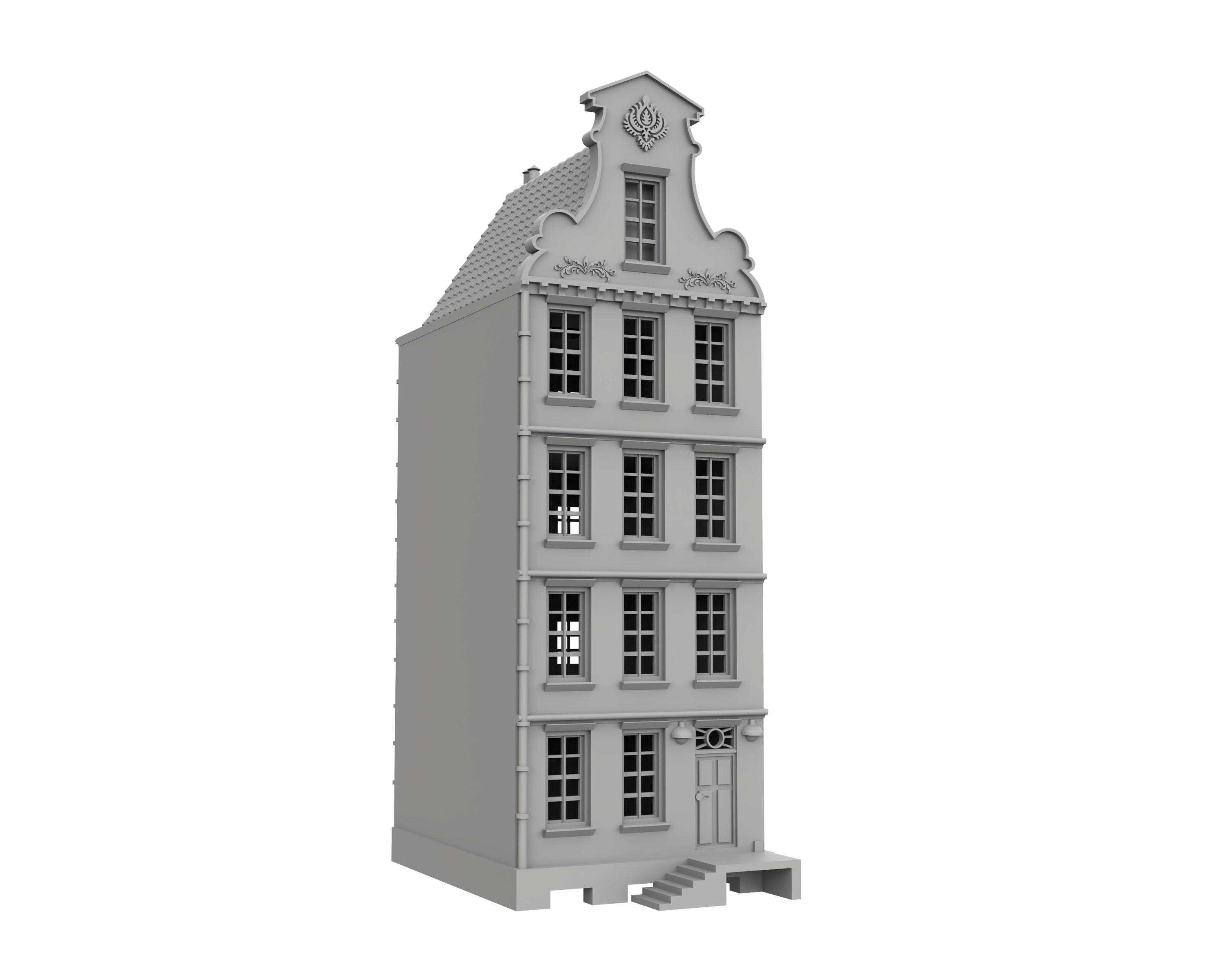 DUTCH TOWNHOUSE DETROIT BIG BLOCK - Décors 3D Wargame Bolt Action WWII (Wargame Zone)