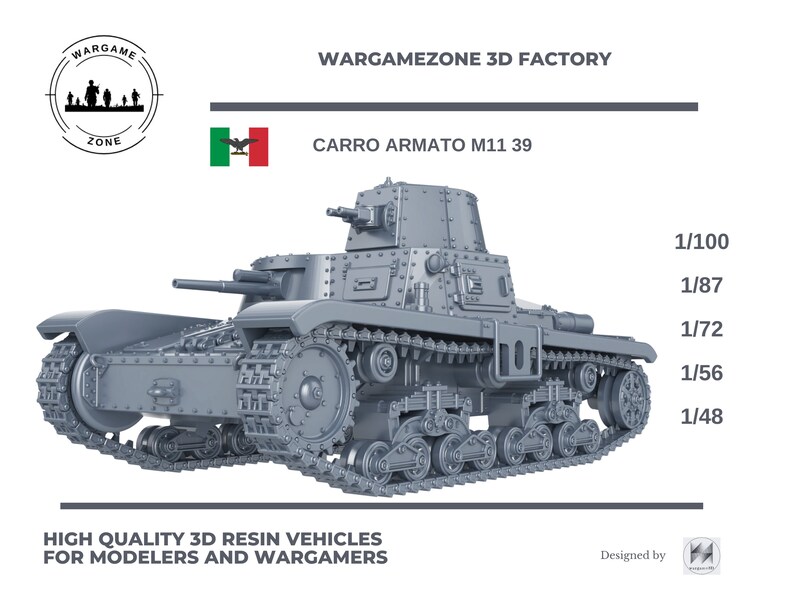 Modellino Carro Armato Sperimentale GVT-04 &ndash; Doppio Tubo &ndash; Scala 1:87 E 1:72 &ndash; Stampa 3D