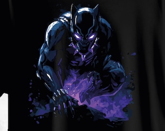 マーベル ブラックパンサー アートプリントTシャツ - ブラック