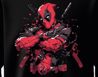 マーベル デッドプール アートプリント スウェットシャツ - ブラック