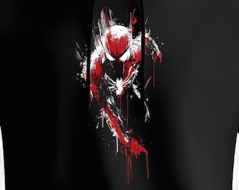 マーベル スパイダーマン スパイダーマン コミックアートプリントパーカー - ブラック