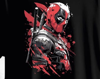 Marvel Deadpool Art Printed Tshirt - BLACK