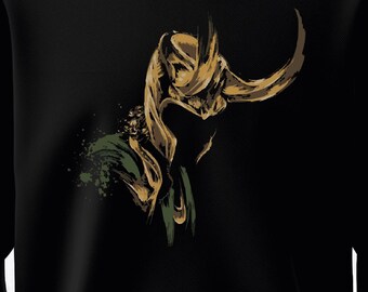 Sudadera estampada con arte de Marvel Loki Thor Avengers - NEGRA