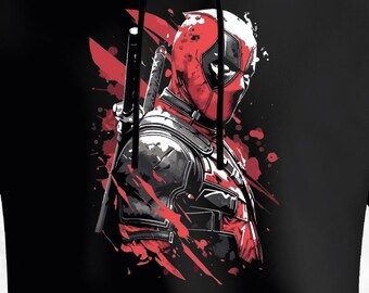 マーベル デッドプール アートプリントパーカー - ブラック