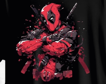 Camiseta estampada de Marvel Deadpool - NEGRA