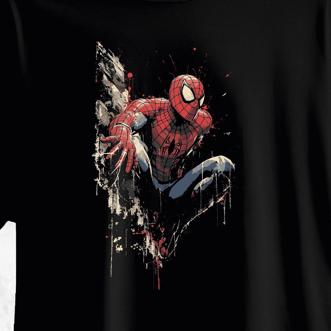 Marvel Spiderman Spider-man Comic Art Printed Tshirt - BLACK - Etsy UK