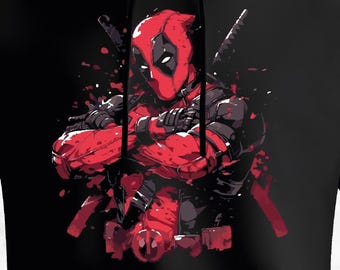 マーベル デッドプール アートプリントパーカー - ブラック