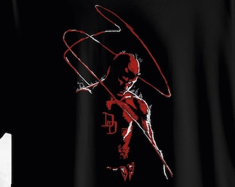 マーベル デアデビル アートプリントTシャツ - ブラック