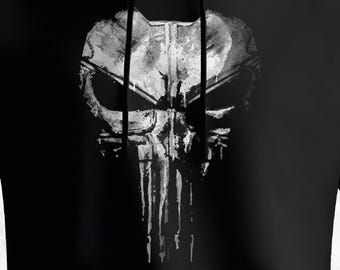 マーベル パニッシャー スカルアートプリントパーカー - ブラック