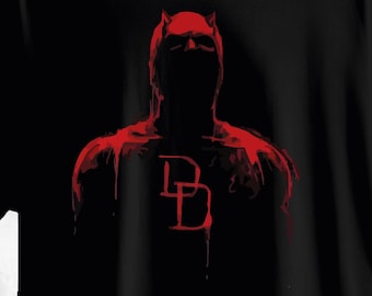 マーベル デアデビル アートプリントTシャツ - ブラック