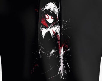 マーベル スパイダーマン グウェン・ステイシー コミックアートプリントパーカー - ブラック