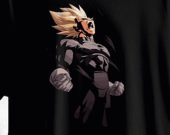 ドラゴンボールZ ベジータ スーパーサイヤ人 プリントTシャツ - ブラック