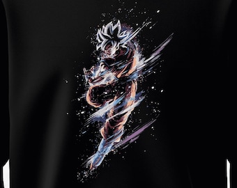 ドラゴンボールZ 悟空 スーパーサイヤ人 プリントスウェットシャツ - ブラック