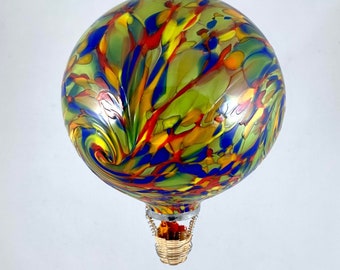 5.5" Blown Glass Hot Air Balloon Ornament– Opaque Mix w/Twist