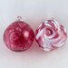 Blown Glass Christmas Balls (pair of two)– Gold Ruby & Pink Mix