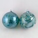 Blown Glass Christmas Balls (pair of two)– 2.75" Silver Green Dark & Rachelle's Mix