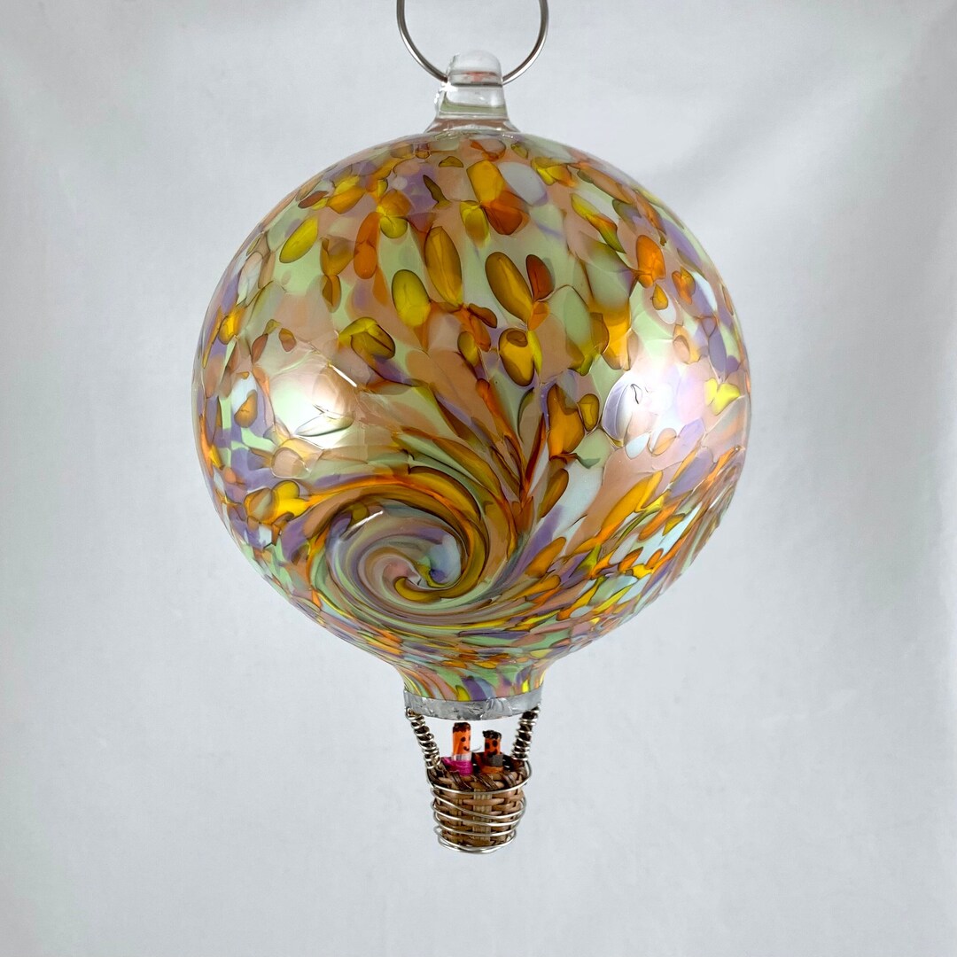 6 Blown Glass Hot Air Balloon Miami Mix W/twist Etsy