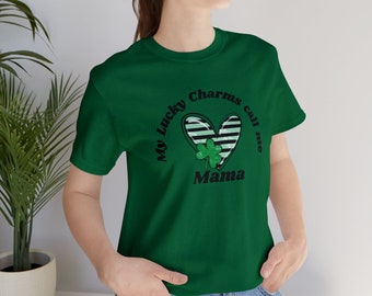 Maman chanceuse, maman porte-bonheur, chemise Saint-Patrick, chemise irlandaise, t-shirt de la Saint-Patrick, chemise porte-bonheur, chemise maman, chemise Saint-Patrick