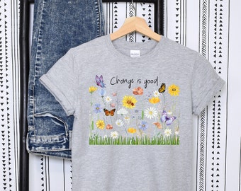 Butterfly tshirt Monarch Butterfly Butterfly Shirt Insect Shirt Botanical Shirt Monarch T shirt Cottage core Shirt  Wildflower Shirt