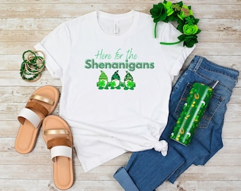 Shenanigans camiseta St Pattys día camisa Shamrock camisa irlandesa trébol de cuatro hojas bebiendo camisa divertida St Patricks St Pattys camisa